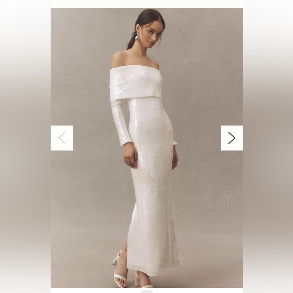Mare Mare Long-Sleeve Off-Shoulder Sequin Stretch Knit Maxi Dress